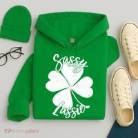 Sassy Lassie Irish Clover St. Patrick's Day Hoodie thumb 4