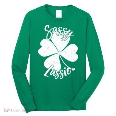 Sassy Lassie Irish Clover St. Patrick's Day Long Sleeve Shirt