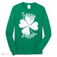 Sassy Lassie Irish Clover St. Patrick's Day Long Sleeve Shirt thumb 0