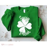 Sassy Lassie Irish Clover St. Patrick's Day Sweatshirt thumb 2
