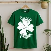 Sassy Lassie Irish Clover St. Patrick's Day T-Shirt thumb 2