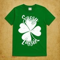 Sassy Lassie Irish Clover St. Patrick's Day T-Shirt thumb 5