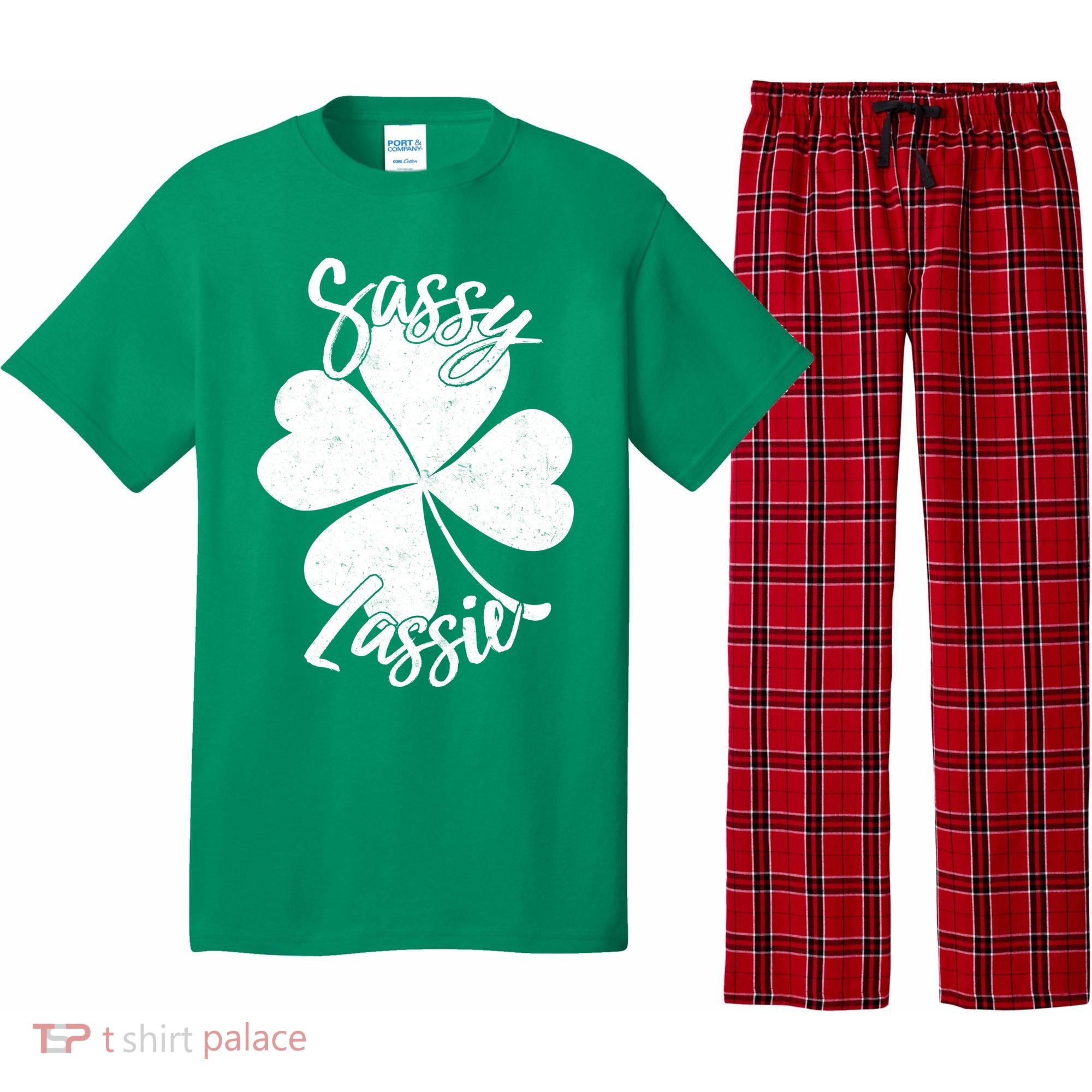 Sassy Lassie Irish Clover St. Patrick's Day Pajama Set