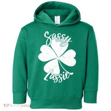 Sassy Lassie Irish Clover St. Patrick's Day Toddler Hoodie