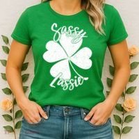 Sassy Lassie Irish Clover St. Patrick's Day Women's T-Shirt thumb 2