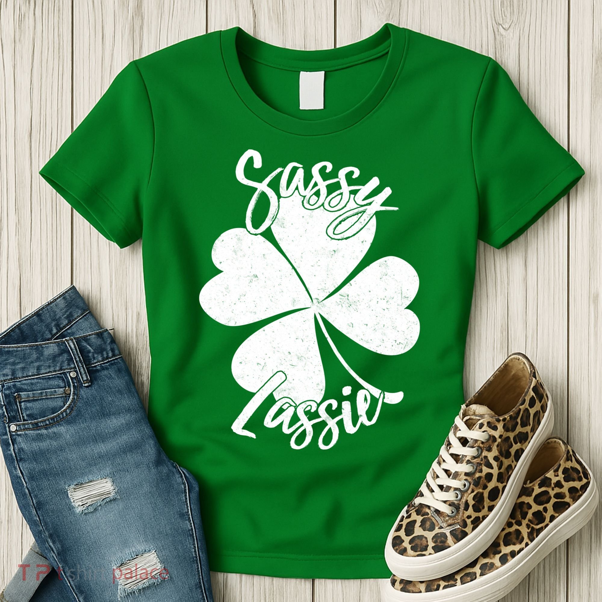 Sassy Lassie Irish Clover St. Patrick's Day Women's T-Shirt