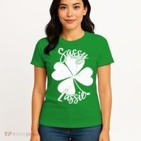 Sassy Lassie Irish Clover St. Patrick's Day Women's T-Shirt thumb 4