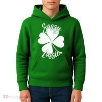 Sassy Lassie Irish Clover St. Patrick's Day Kids Hoodie thumb 4