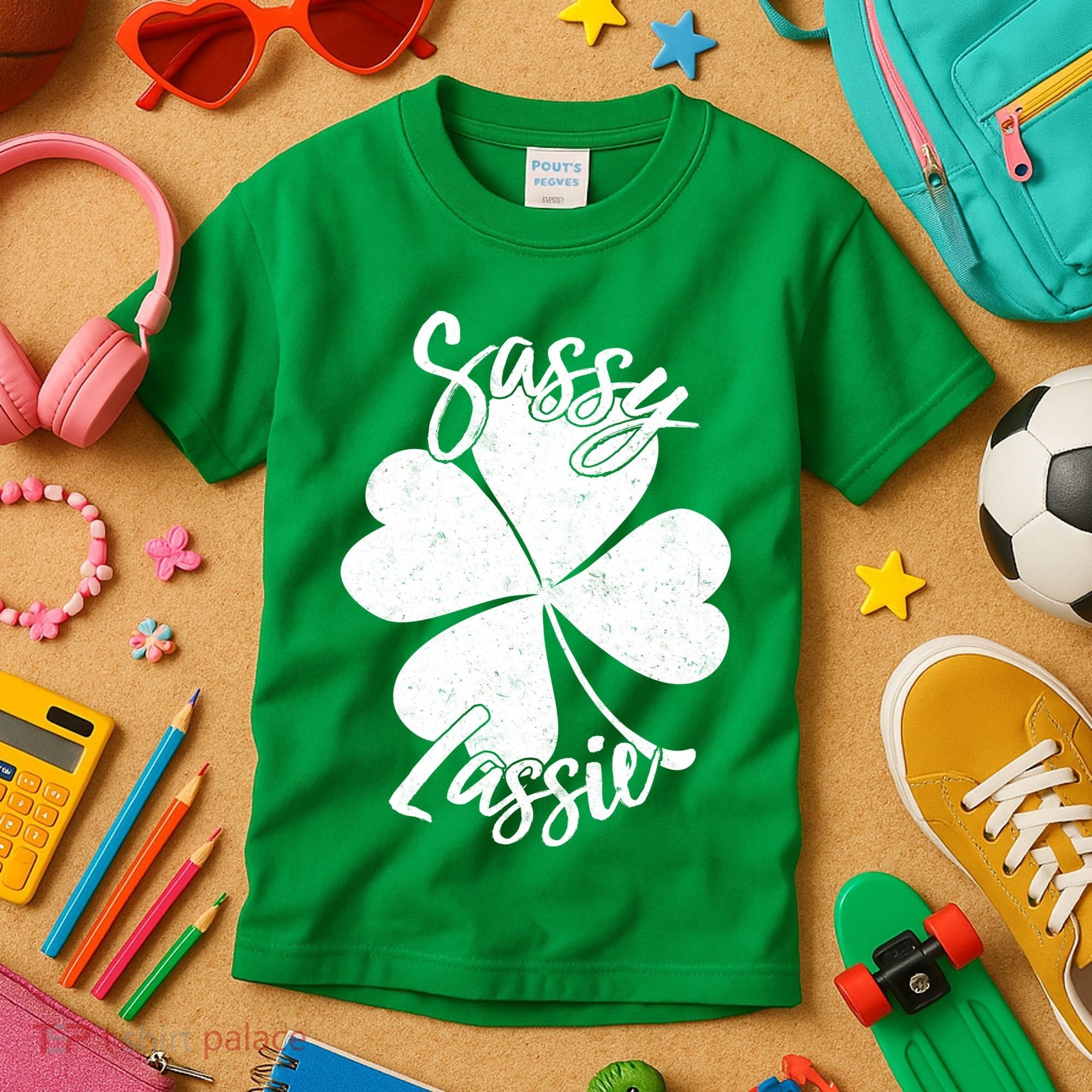 Sassy Lassie Irish Clover St. Patrick's Day Kids T-Shirt