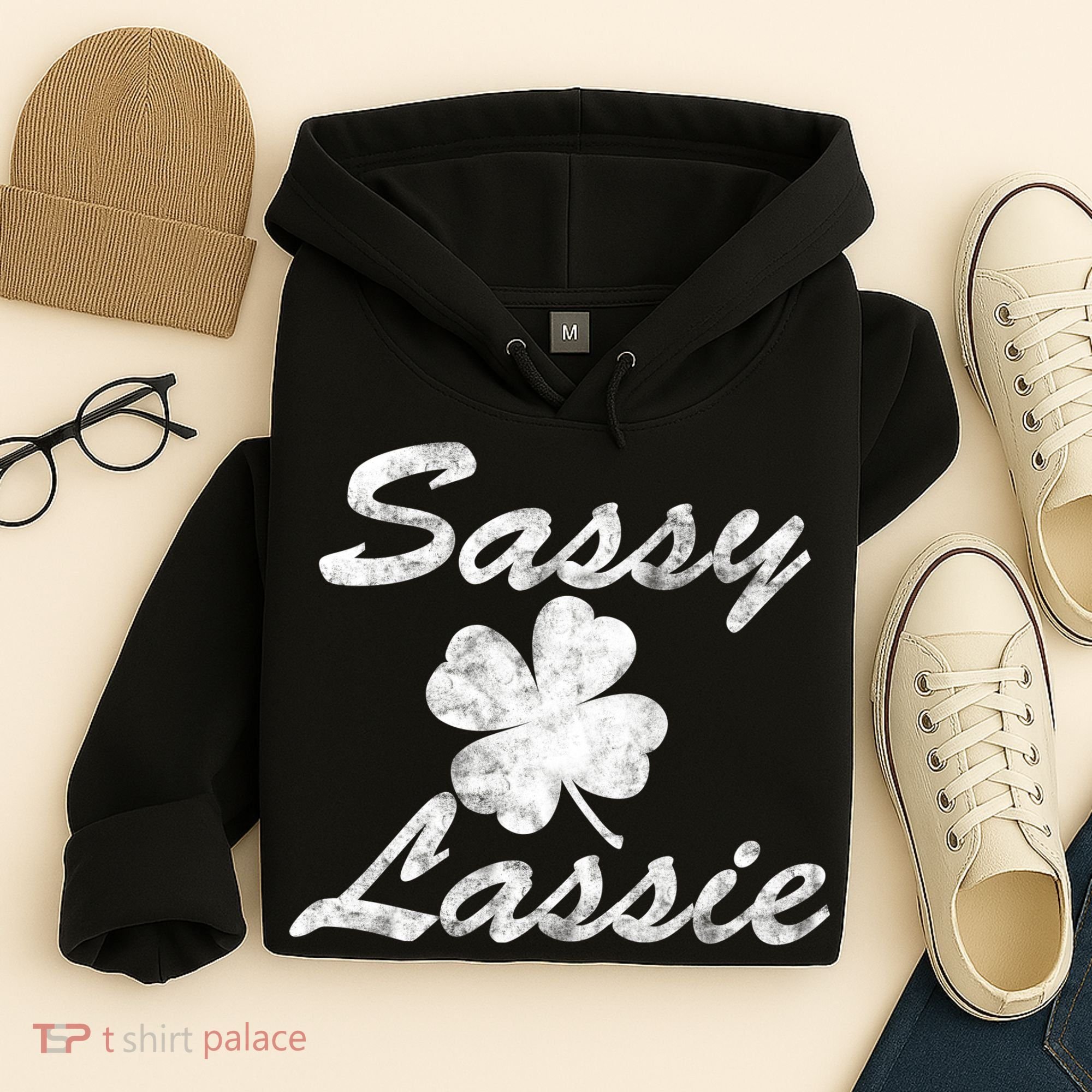 Sassy Lassy Irish Clover St. Patricks Day Hoodie