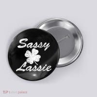 Sassy Lassy Irish Clover St. Patricks Day Button thumb 0