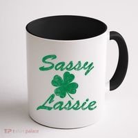 Sassy Lassy Irish Clover St. Patricks Day Coffee Mug thumb 1