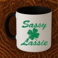 Sassy Lassy Irish Clover St. Patricks Day Coffee Mug thumb 2
