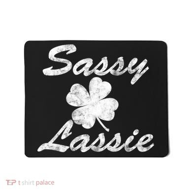 Sassy Lassy Irish Clover St. Patricks Day Mousepad