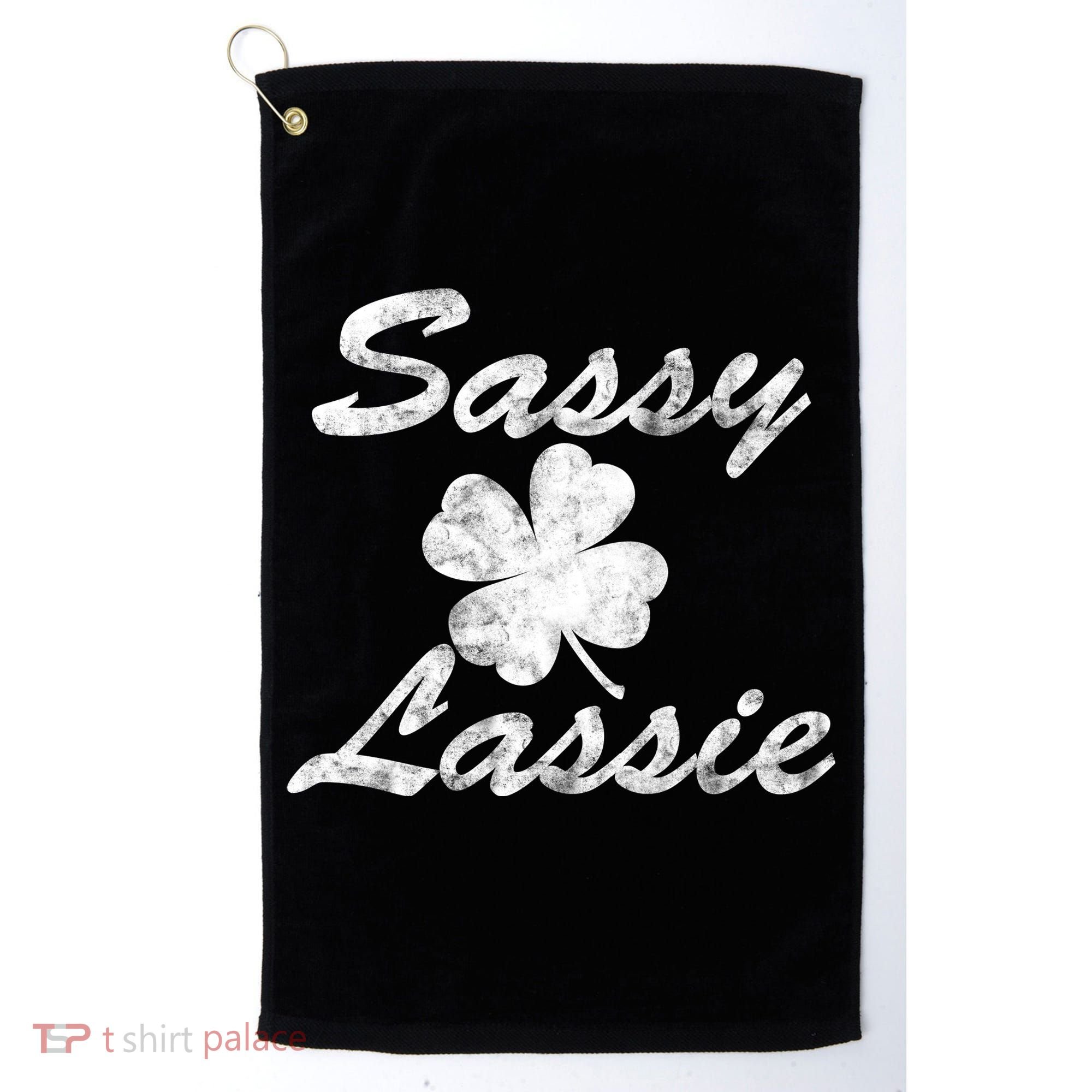 Sassy Lassy Irish Clover St. Patricks Day Golf Towel