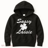 Sassy Lassy Irish Clover St. Patricks Day Kids Hoodie thumb 0
