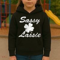 Sassy Lassy Irish Clover St. Patricks Day Kids Hoodie thumb 3