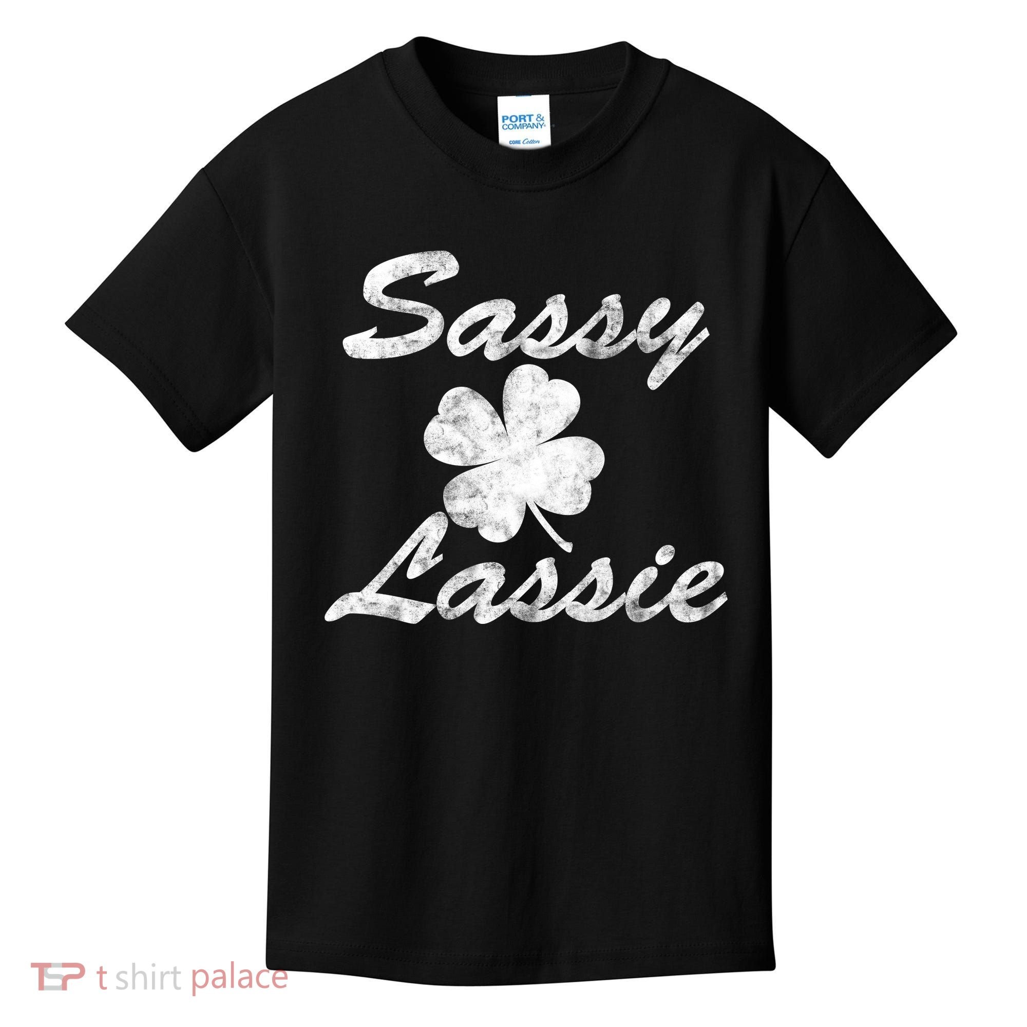 Sassy Lassy Irish Clover St. Patricks Day Kids T-Shirt