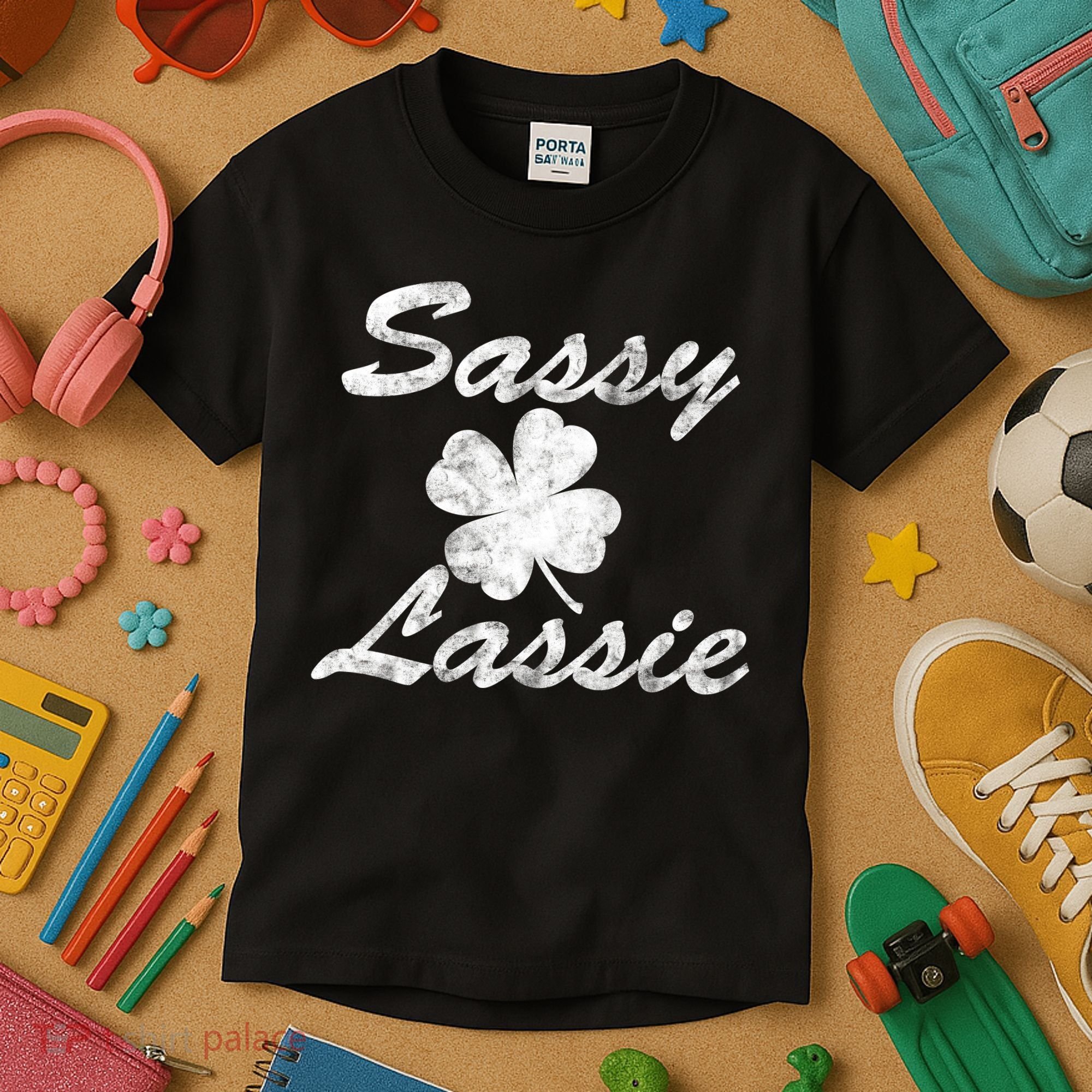 Sassy Lassy Irish Clover St. Patricks Day Kids T-Shirt