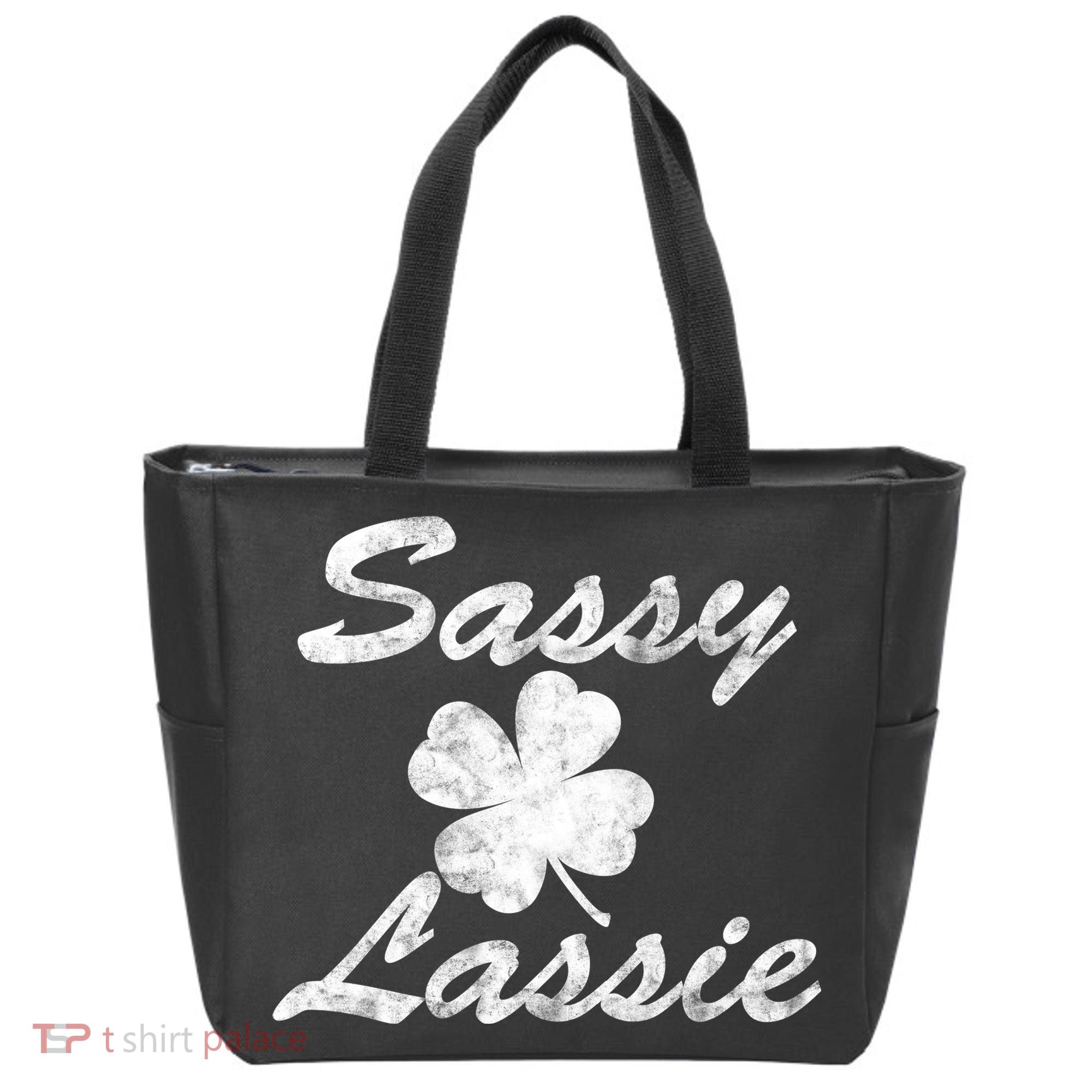 Sassy Lassy Irish Clover St. Patricks Day Tote Bag