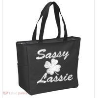 Sassy Lassy Irish Clover St. Patricks Day Tote Bag thumb 2
