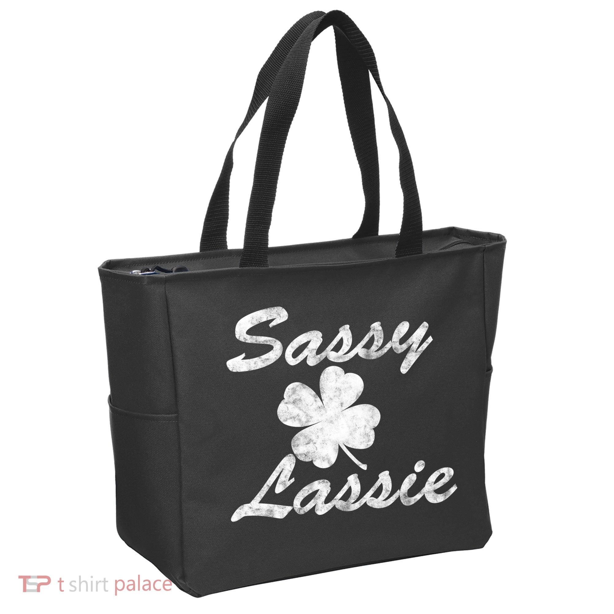 Sassy Lassy Irish Clover St. Patricks Day Tote Bag