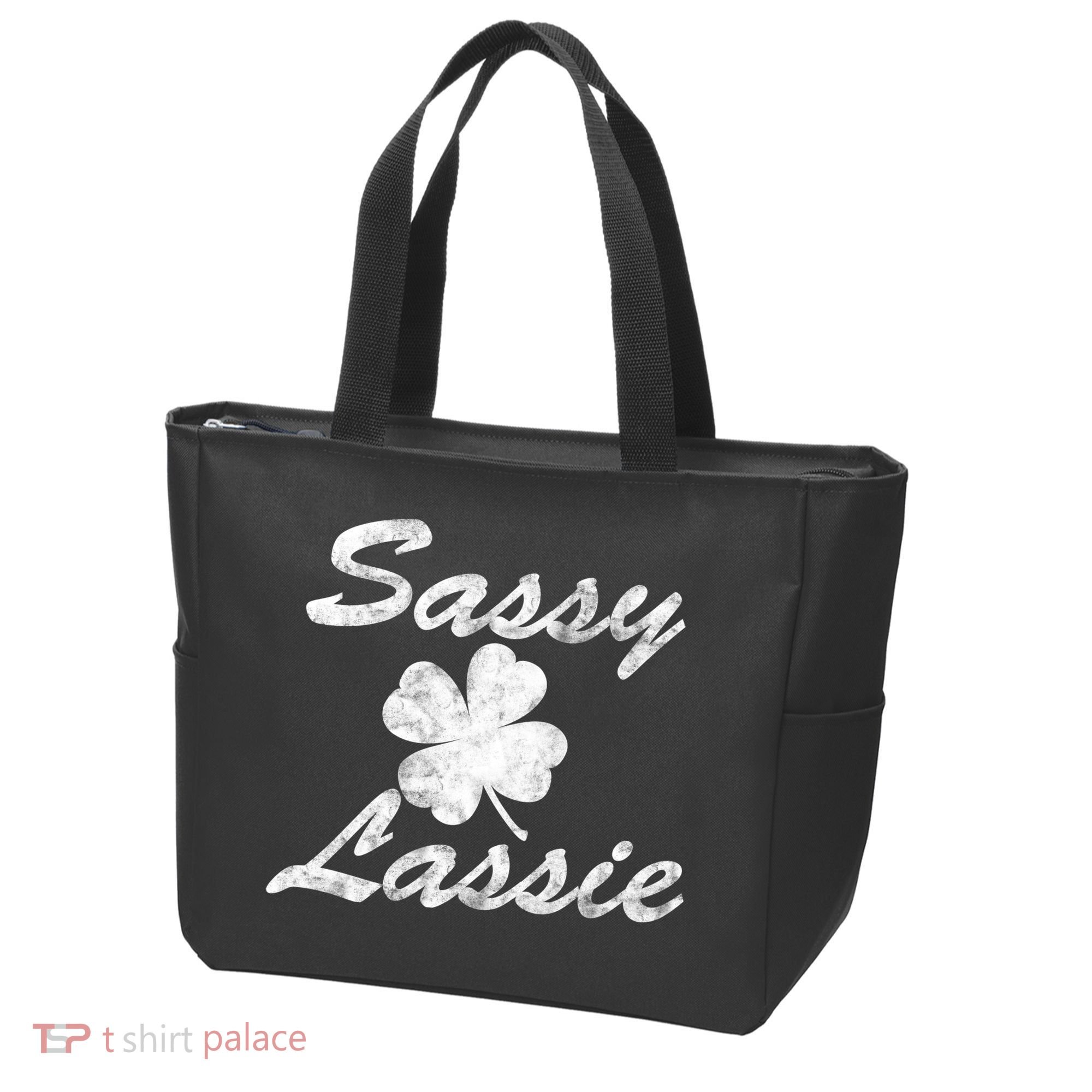 Sassy Lassy Irish Clover St. Patricks Day Tote Bag