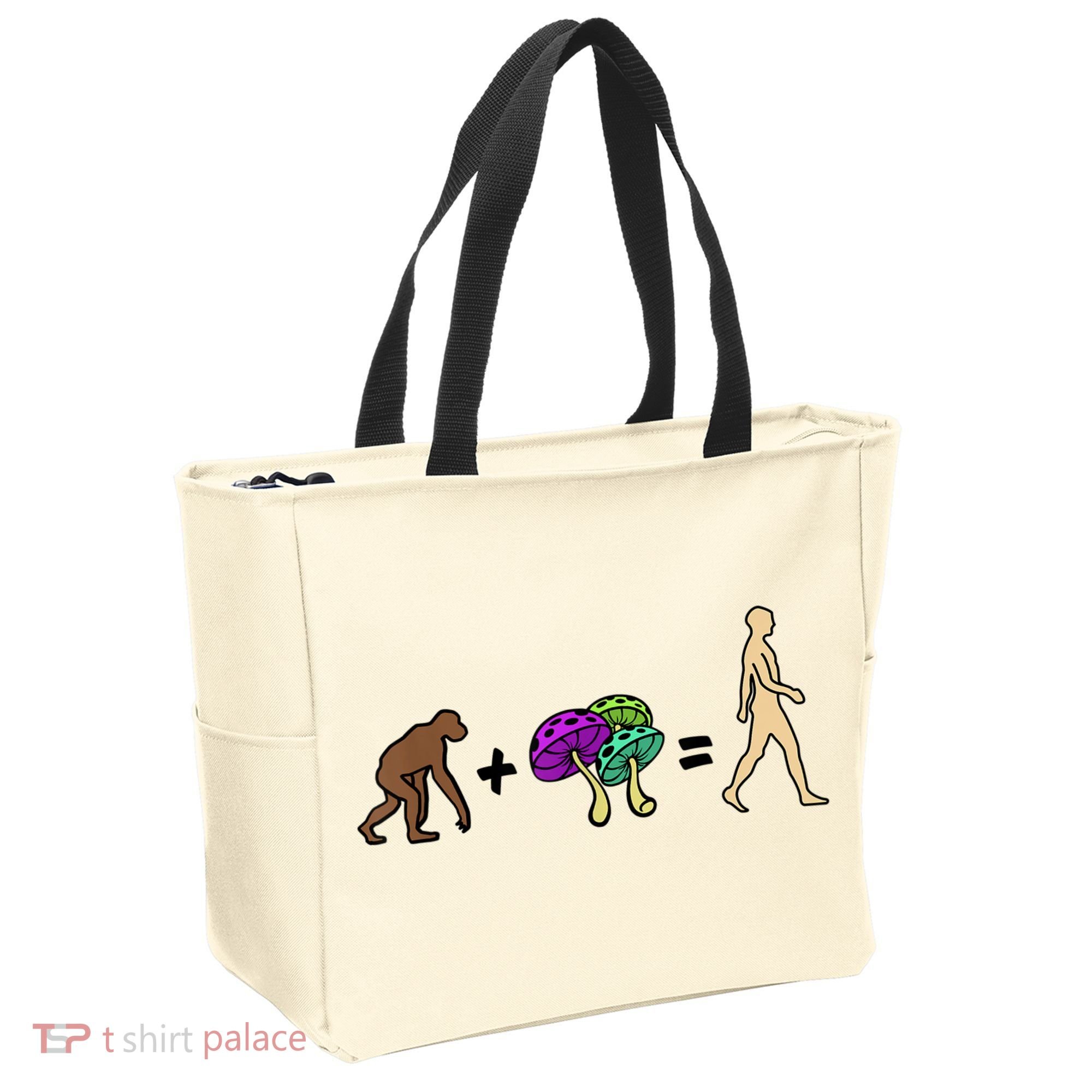 Stoned Ape Theory Psychedelic Magic Mushroom Monkey Tote Bag