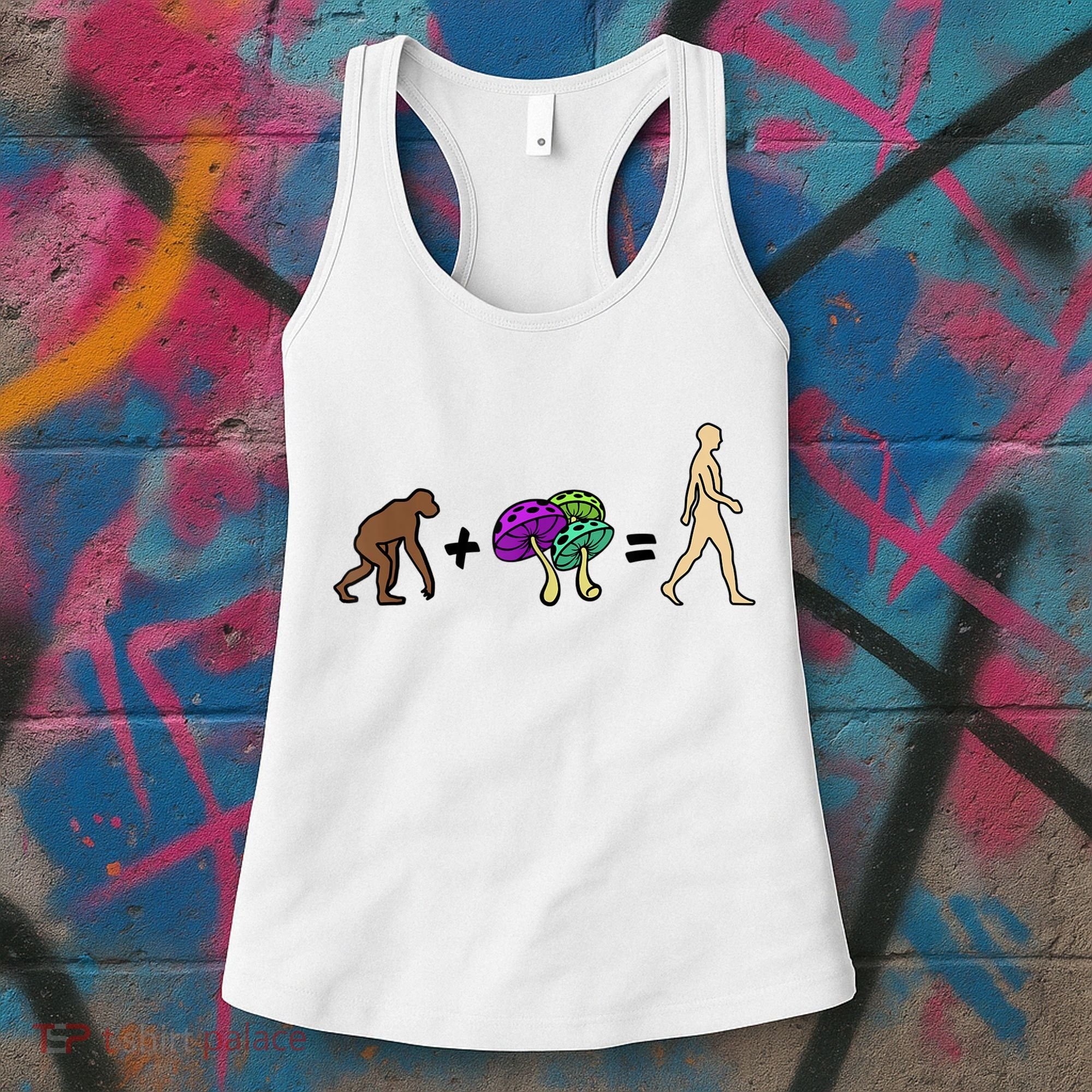 Stoned Ape Theory Psychedelic Magic Mushroom Monkey Women's Tank Top