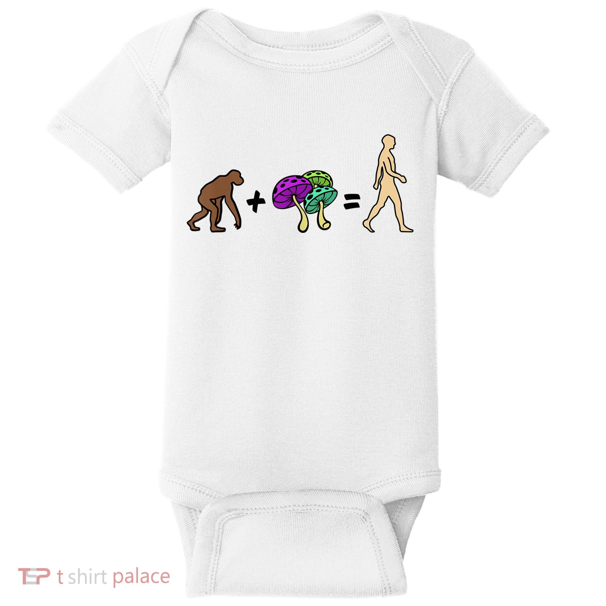 Stoned Ape Theory Psychedelic Magic Mushroom Monkey Baby Bodysuit