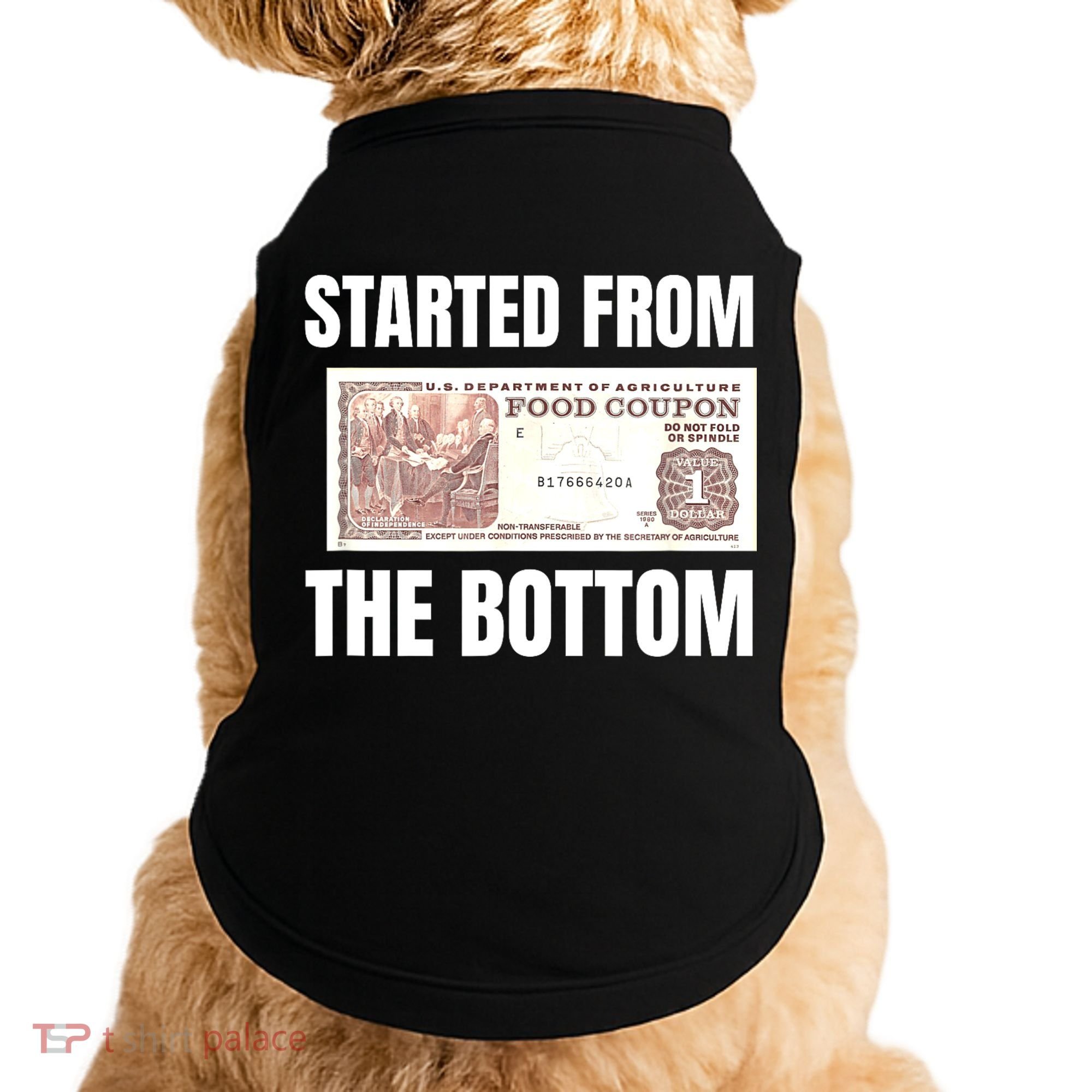 Started At The Bottom Funny Food Stamp 80s 90s Kids Know Doggie Tank