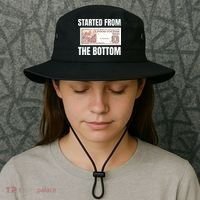 Started At The Bottom Funny Food Stamp 80s 90s Kids Know Bucket Hat thumb 3