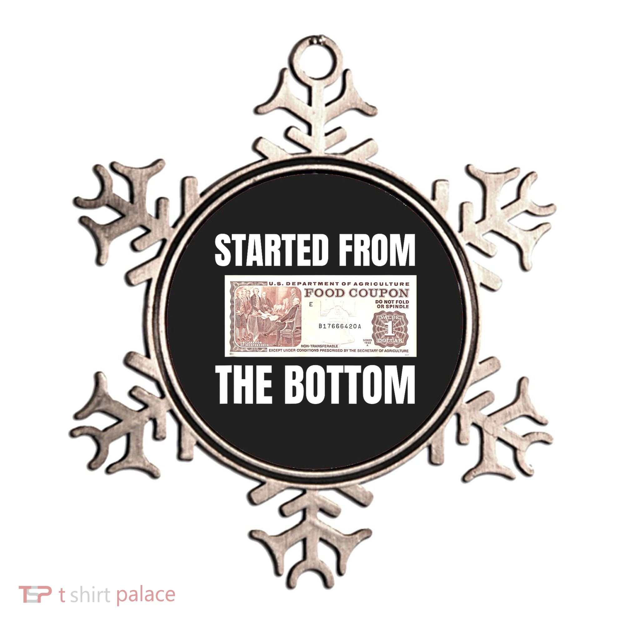 Started At The Bottom Funny Food Stamp 80s 90s Kids Know Ornament