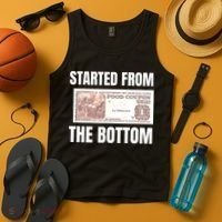 Started At The Bottom Funny Food Stamp 80s 90s Kids Know Tank Top thumb 4