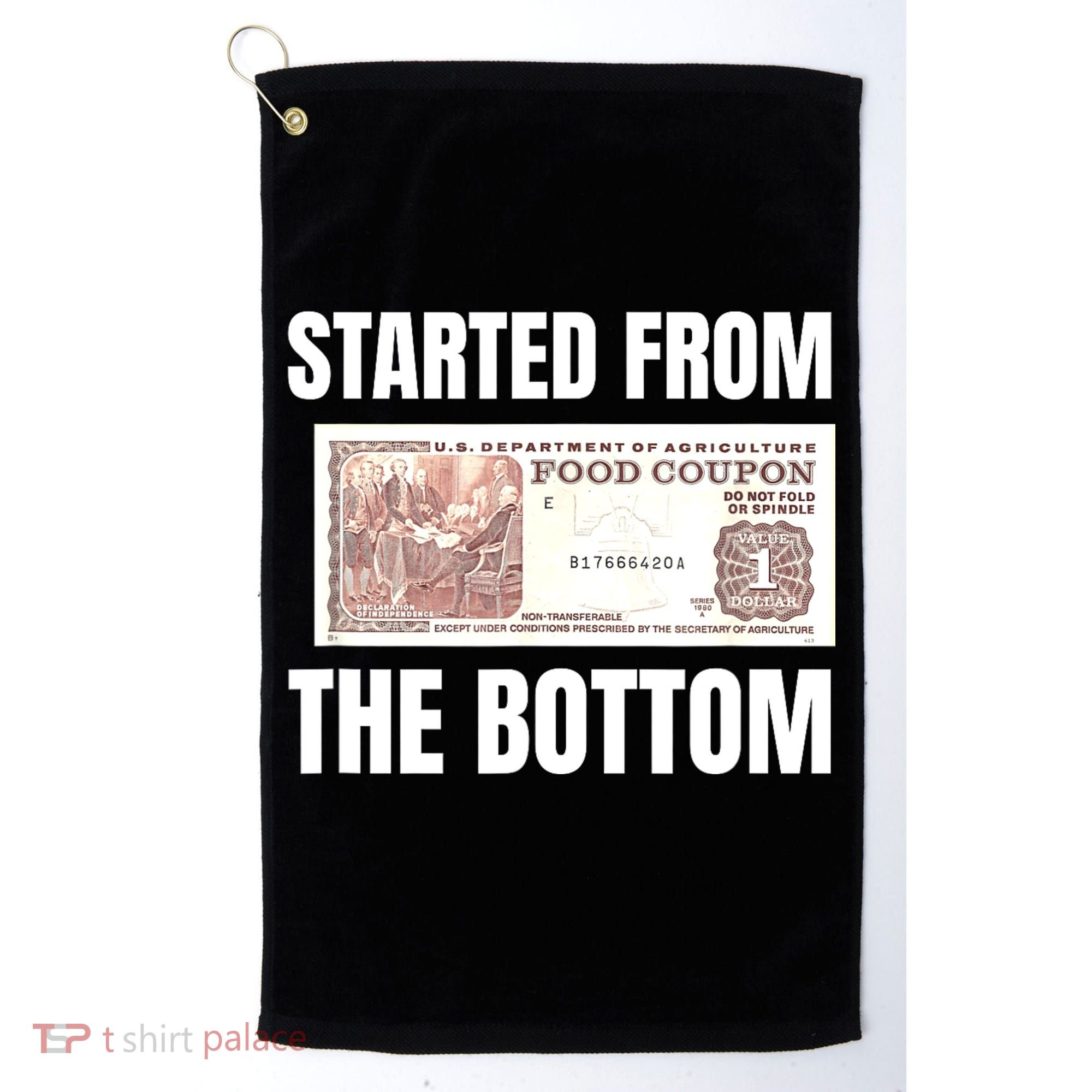 Started At The Bottom Funny Food Stamp 80s 90s Kids Know Golf Towel