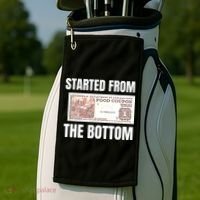 Started At The Bottom Funny Food Stamp 80s 90s Kids Know Golf Towel thumb 2