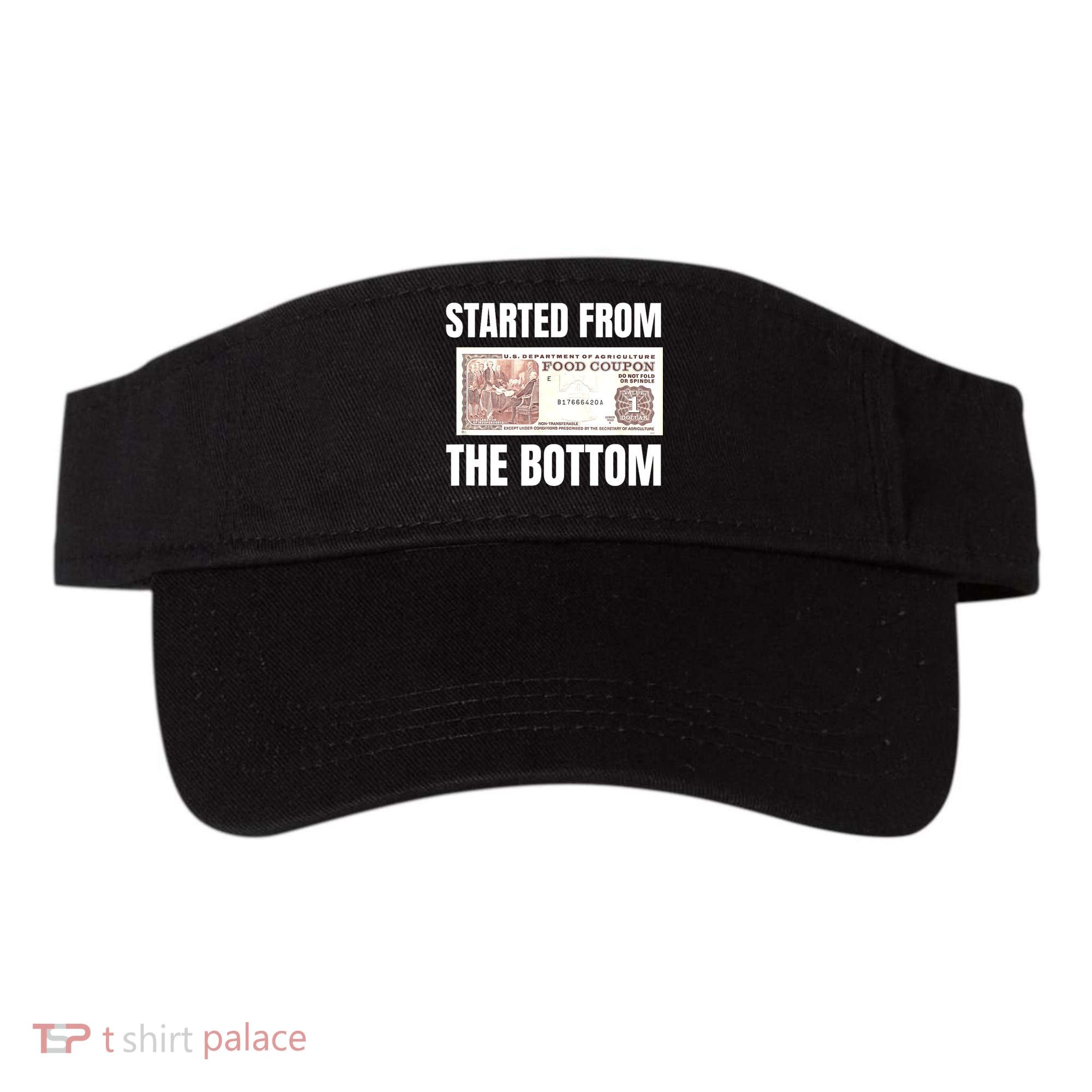 Started At The Bottom Funny Food Stamp 80s 90s Kids Know Visor