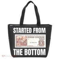 Started At The Bottom Funny Food Stamp 80s 90s Kids Know Tote Bag thumb 0