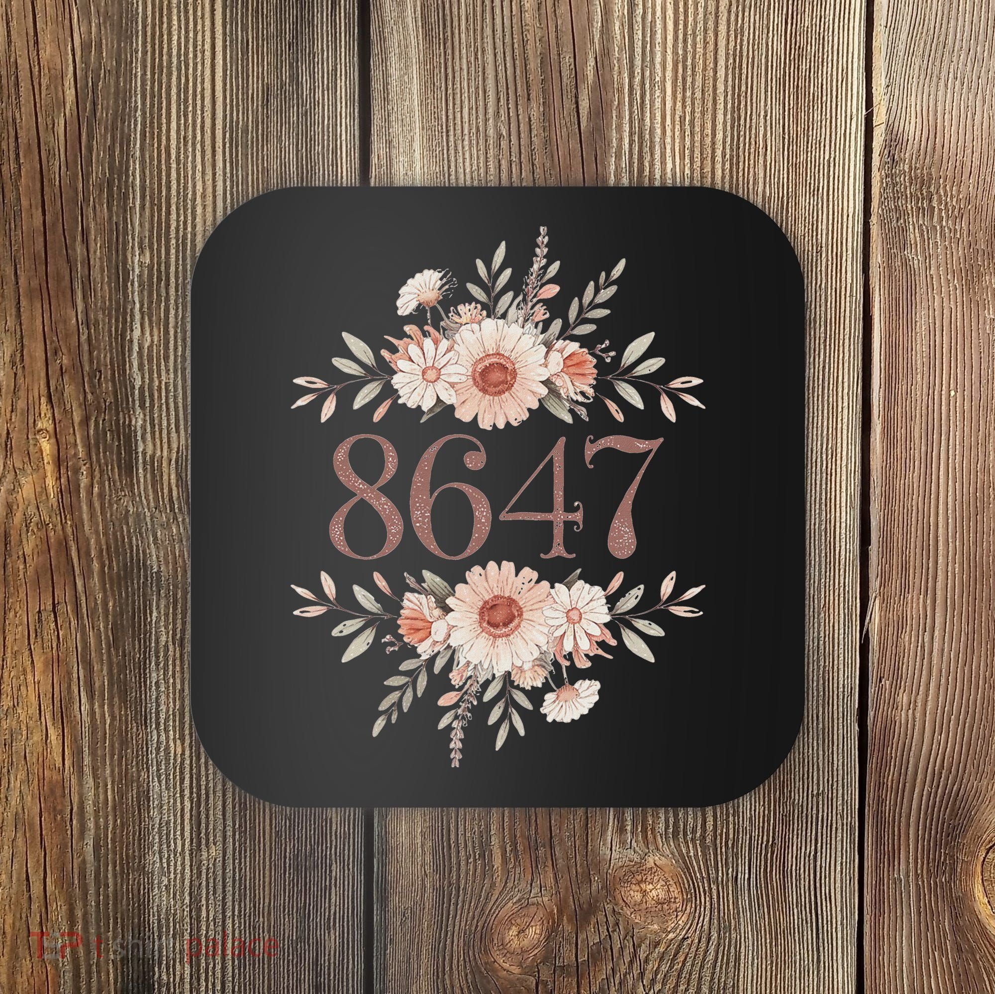 Subtle Anti Trump 8647 Flower Floral Boho President Liberal Coaster