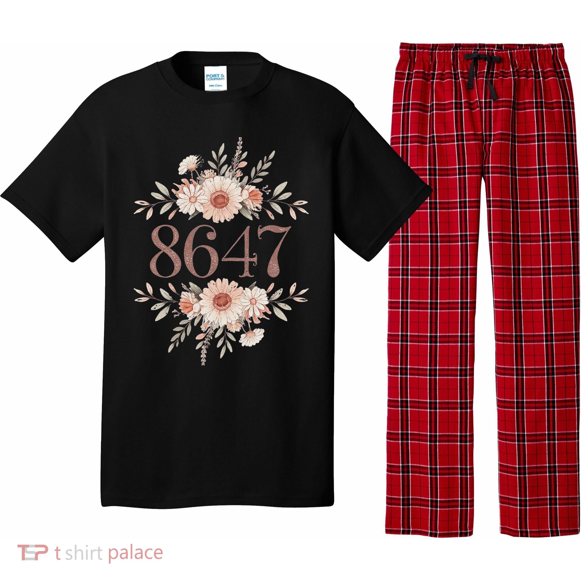Subtle Anti Trump 8647 Flower Floral Boho President Liberal Pajama Set