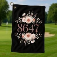 Subtle Anti Trump 8647 Flower Floral Boho President Liberal Golf Towel thumb 1