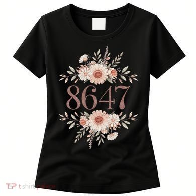 Subtle Anti Trump 8647 Flower Floral Boho President Liberal Women's T-Shirt