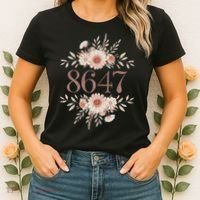 Subtle Anti Trump 8647 Flower Floral Boho President Liberal Women's T-Shirt thumb 2