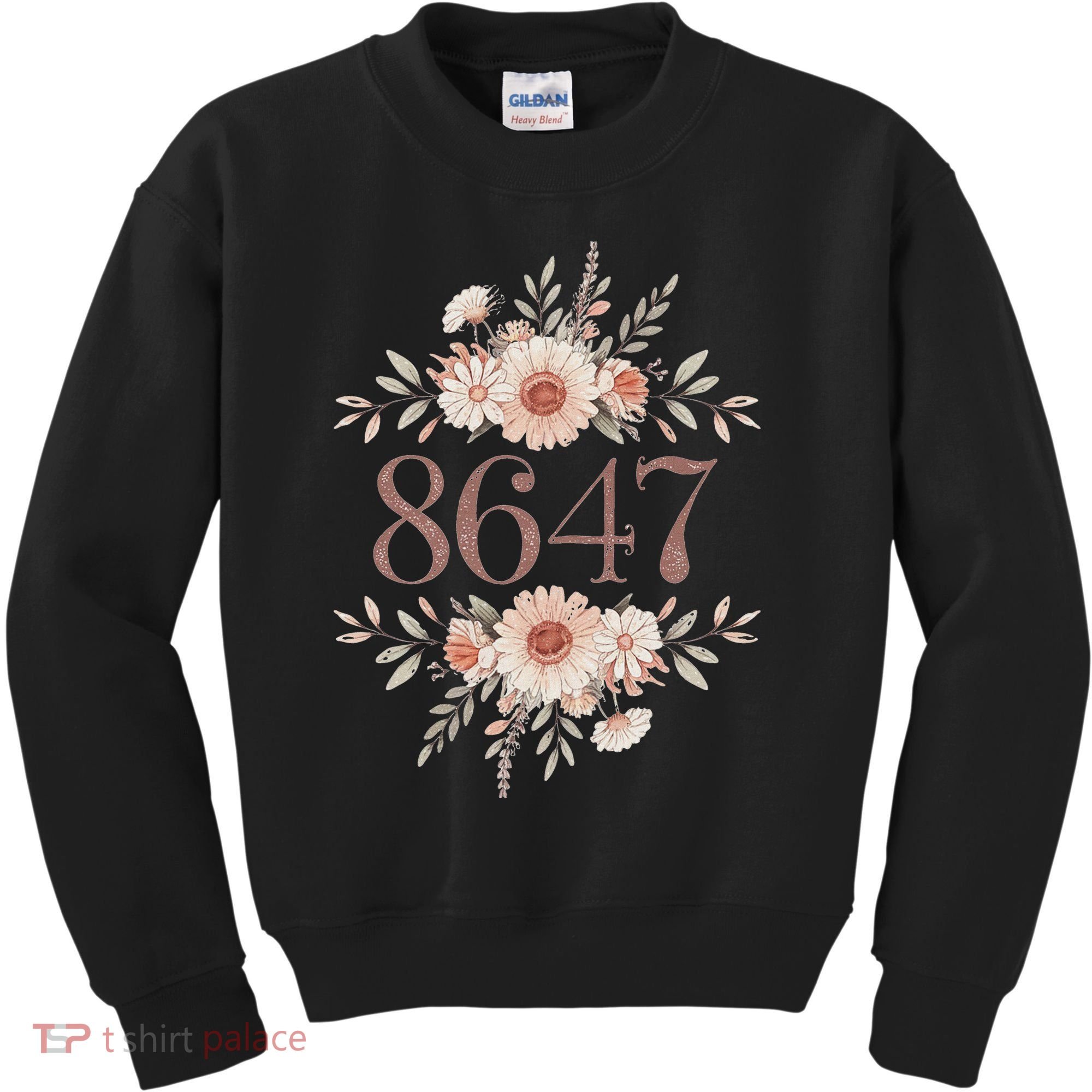 Subtle Anti Trump 8647 Flower Floral Boho President Liberal Kids Sweatshirt