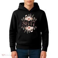 Subtle Anti Trump 8647 Flower Floral Boho President Liberal Kids Hoodie thumb 4