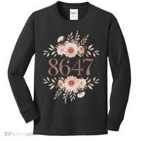 Subtle Anti Trump 8647 Flower Floral Boho President Liberal Kids Long Sleeve Shirt thumb 0