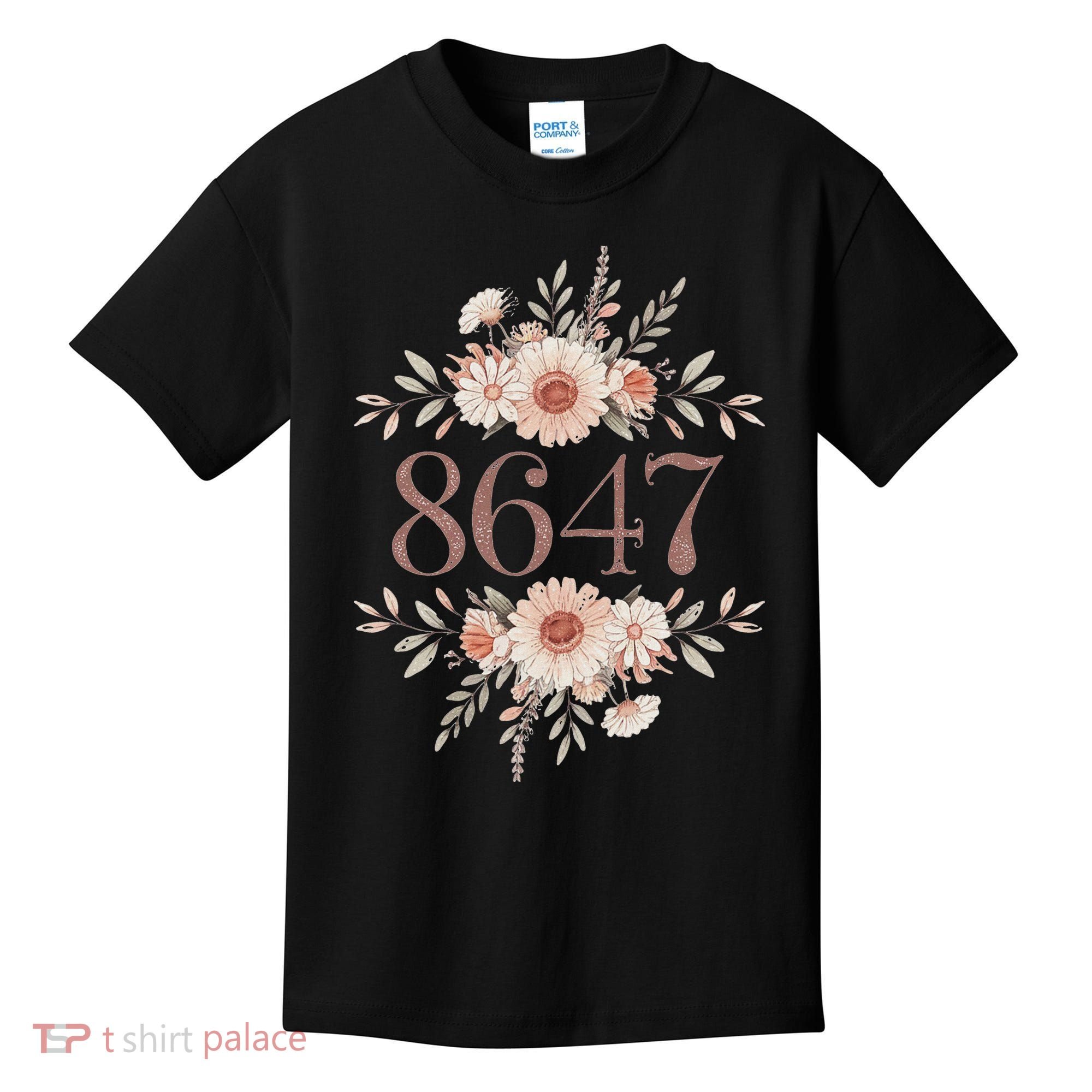 Subtle Anti Trump 8647 Flower Floral Boho President Liberal Kids T-Shirt