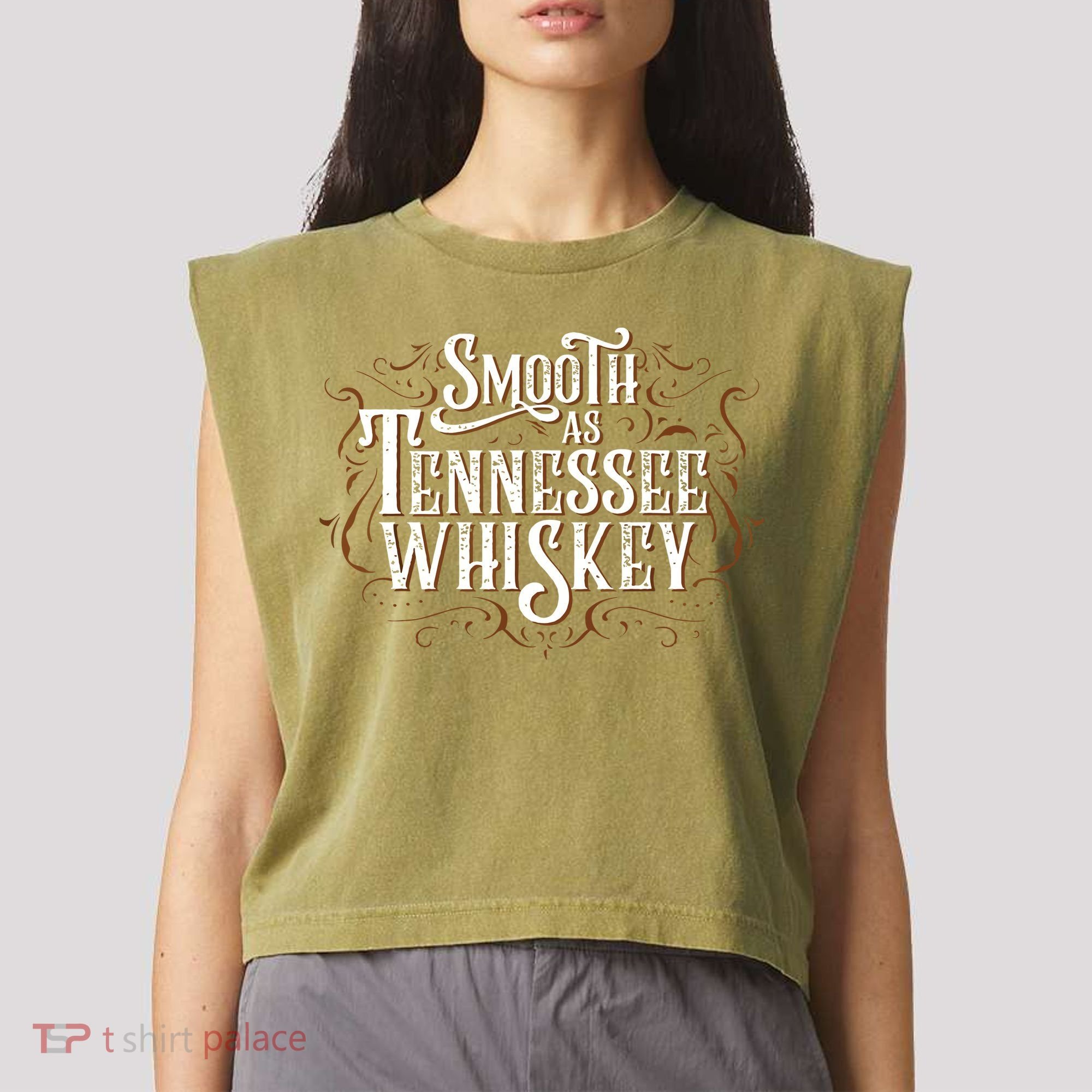 Smooth As Tennessee Whiskey Country Garment-Dyed Women's Muscle Tee