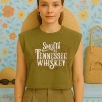 Smooth As Tennessee Whiskey Country Garment-Dyed Women's Muscle Tee thumb 4