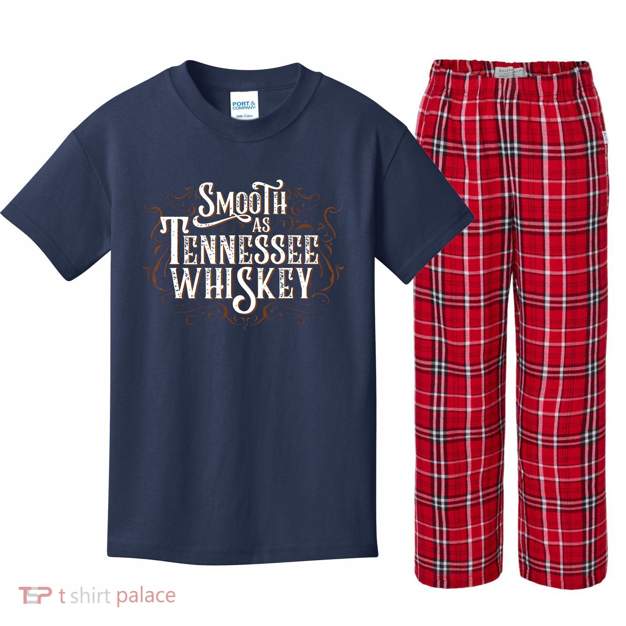 Smooth As Tennessee Whiskey Country Kids Plaid Pajama Set